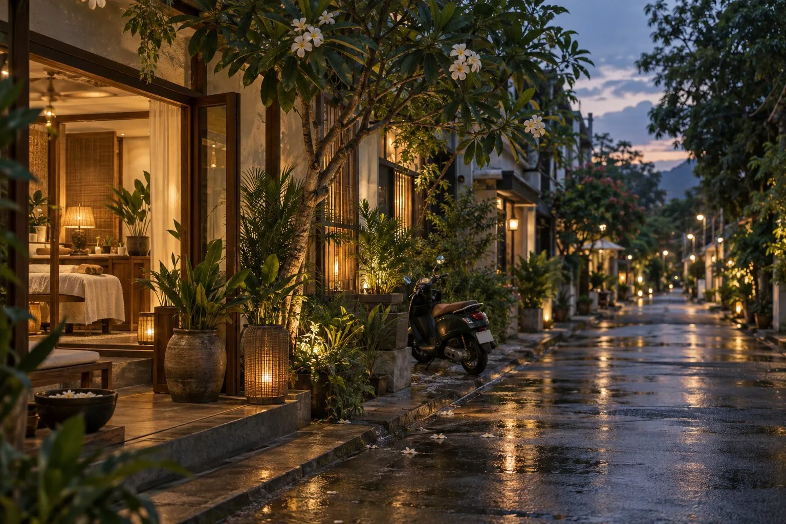 A quiet lane in Nimmanhaemin in the evening